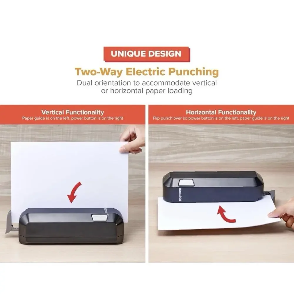 Bostitch EHP20-BLK Electric 3-Hole Punch
